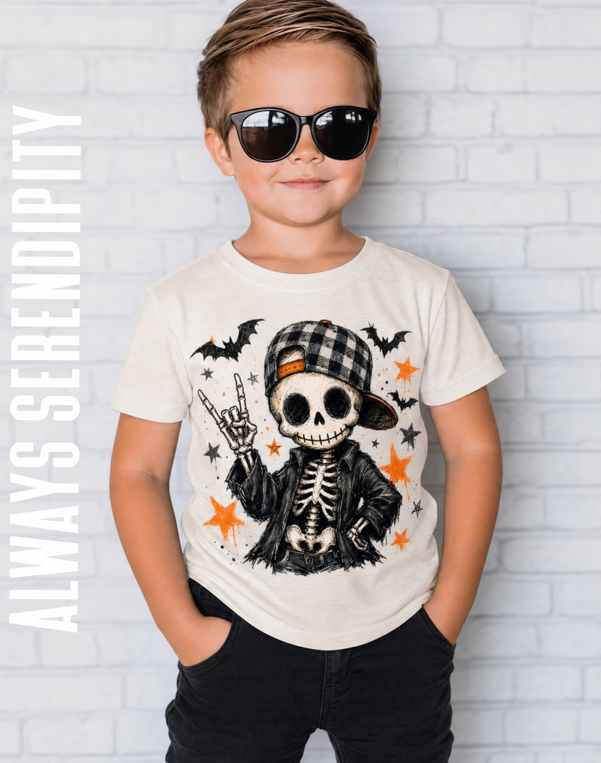 "Rock On" Rocker Skeleton Kids Tee