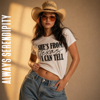 "She's From Texas, I Can Tell" Minimalist Western Tee