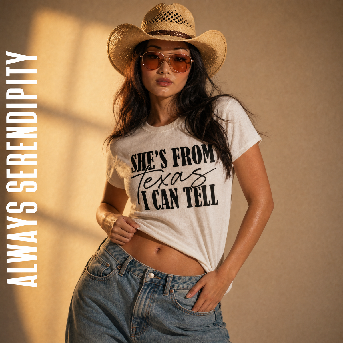 "She's From Texas, I Can Tell" Minimalist Western Tee