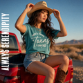 "She's From Texas, I Can Tell" Heather Teal Western Tee