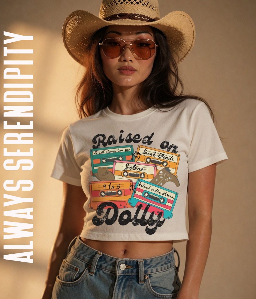 "Raised on Dolly" Retro Cassette Graphic Tee