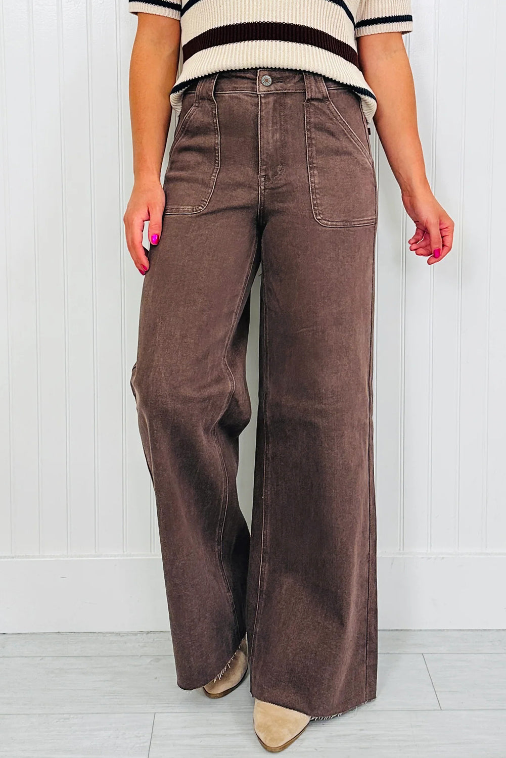 Dusk Blue Retro Washed Patch Pocket Loose Jeans