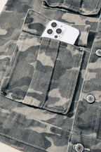 Green Camo Cargo Denim Vest