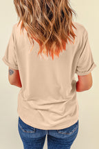 Black Casual Plain Crew Neck Tee