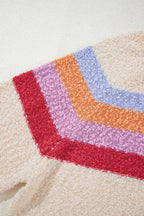 Jet Stream Striped Color Block Loose Sleeve Chic Sweater