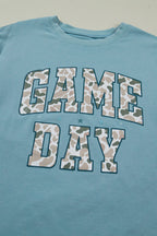 Stone Blue Camo GAME DAY Graphic T Shirt