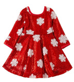 Viral Red Sequin Christmas Snowflake Dress ✨ Holiday Photoshoot Skater Dress