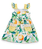Viral Coquette Lemon Print Sundress ✨ Trendy Boho Kids Summer Picnic Dress