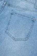 Beau Blue High Rise Barrel Relaxed Patch Pocket Jeans