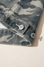 Green Camo Cargo Denim Vest