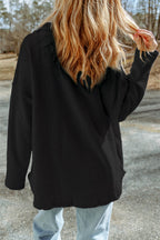 Brown Contrast Flap Pockets Relaxed Shacket