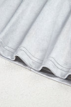 Silvery Metallic Luster Crew Neck Shift Tank Top