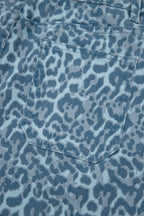Brown Leopard Frayed Edge Wide Leg High Waist Jeans