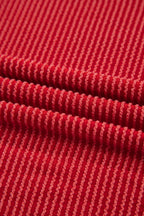 Fiery Red JOLLY Corded Long Sleeve Top and Pockets Pants Set